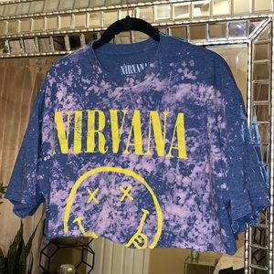 Purple Tie Dye Nirvana Crop Top